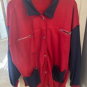 Vintage Red and Blue Bomber Jacket